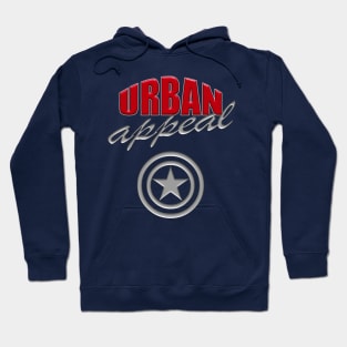 Urban Appeal Red And Metallic Silver Logo-Style Design Hoodie